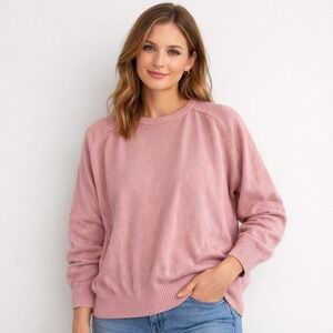 Vintage Lisa Chasnoff Silk Sweater Large Minimalist Pink quiet luxury Barbiecore